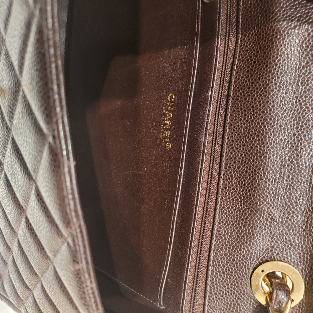 CHANEL Vintage Jumbo Single Flap - Brown Caviar Leather - Picture 8 of 13